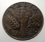 1.901 ITALIA WWII VITTORIO EMANUELE III 10 CENTESIMI 1943 R, Europa, Bronz-Aluminiu