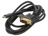Adaptor USB-C la D-Sub 15pin 2m Negru, Gembird