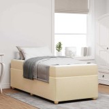 VidaXL Cadru de pat cu saltea Crem 90 x 200 cm țesătură