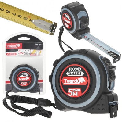 Ruleta cu 2 fete, 5 m x 25 mm, Tvardy T00343 foto
