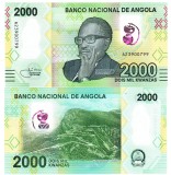 Bancnota Angola 2000 Kwanzas 2020, P-163 UNC, Bancnote Africa