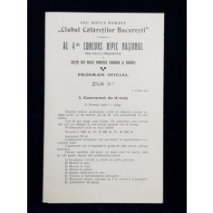 SOCIETATEA HIPICA ROMANA - AL 4 - LEA CONCURS HIPIC NATIONAL , PROGRAM OFICIAL , ZIUA A - II -A , 7 IUNIE 1914