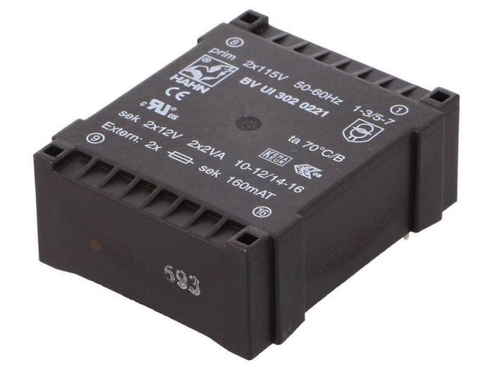 Transformator &icirc;ncapsulat 4VA 115VAC 12V 166mA