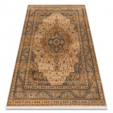 Covor L&acirc;nă KESHAN franjuri, Ornament, cadru oriental 8995/53565 bej / albastru, 160x230 cm