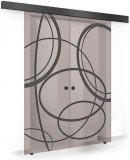 Usa culisanta Boss &reg; Duo Black model Cloud negru, 80+80x215 cm, sticla bronz securizata, glisanta in ambele directii