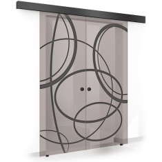 Usa culisanta Boss &reg; Duo Black model Cloud negru, 60+60x215 cm, sticla bronz securizata, glisanta in ambele directii