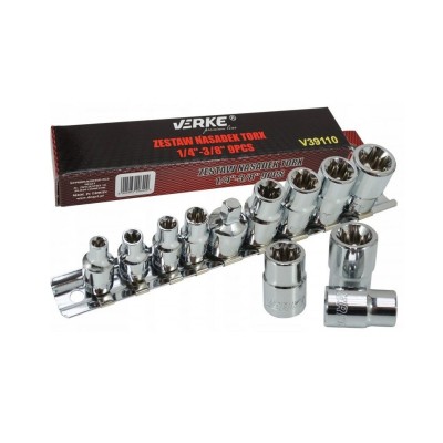 Set chei torx 1/4 - 3/8 E5-E16 9 elemente Verke foto