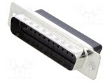 Mufă tată D-Sub 25 PIN pe cablu crimpat neagră ENCITECH