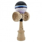 Kendama Originala, Profesionala, RAINDROPS, Super Sticky cu Cupe Mari KING SIZE V3, Gaura in Baza, Rulment Metalic,18 cm, Ata 62/65 cm, Alb/Negru/Mov