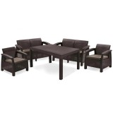 Cumpara ieftin Set de mobilier de grădină Corfu Fiesta, culoare maro, cu perne taupe calde
