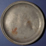 Farfurioară veche din Cositor - Marcaje cu Stemă Regală (Peltro)