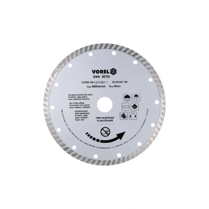 Disc diamantat turbo 180 mm Vorel 08754