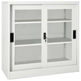 Cumpara ieftin Dulap cu usa glisanta, gri deschis, 90x40x90 cm, otel