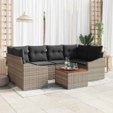 VidaXL Set canapea grădină 7 pcs Gri 55 x 55 x 37 cm