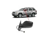 Oglinda exterioara Jeep Grand Cherokee (Wh), 01.2005-07.2010, partea Stanga, culoare sticla crom, sticla plana, cu carcasa neagra, cu incalzire, ajus, SRLine