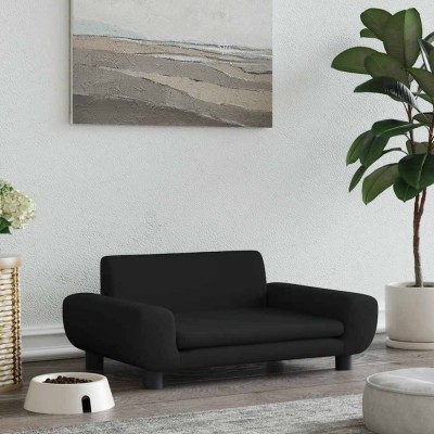 Pat de c&amp;acirc;ini, negru, 70x45x33 cm, catifea foto