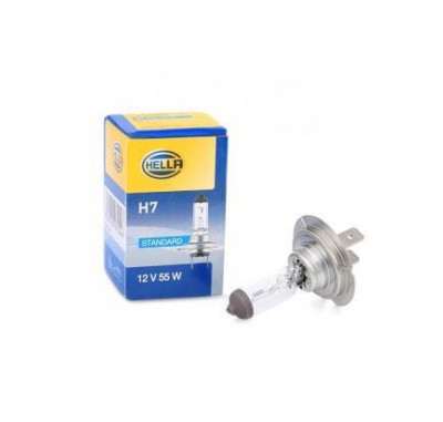 Bec auto halogen HELLA H7 12V; 55W; +120%; Px26d; 8GH223498031, 1 buc. foto