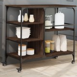 Gossi carucior de bucatarie, stejar maro 100x45x89,5cm lemn prelucrat