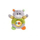 Jucarie zornaitoare pentru copii mici, de plus, Hipopotam, 18 cm, multicolor