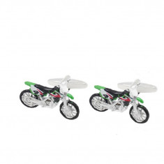 Butoni camasa argintii model Motocross enduro motocicleta + ambalaj cadou
