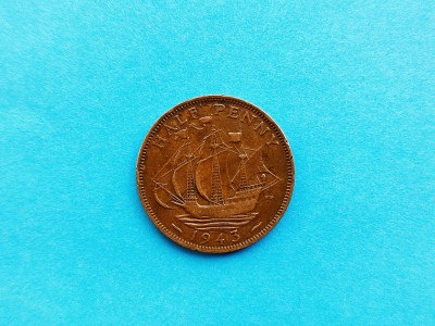 Half Penny 1943 Anglia- foto