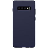 Husa protectie compatibila cu Samsung S10 Plus Liquid Silicone Case Albastru inchis, Flippy