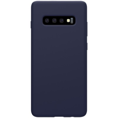 Husa protectie compatibila cu samsung s10 plus liquid silicone case albastru inchis foto