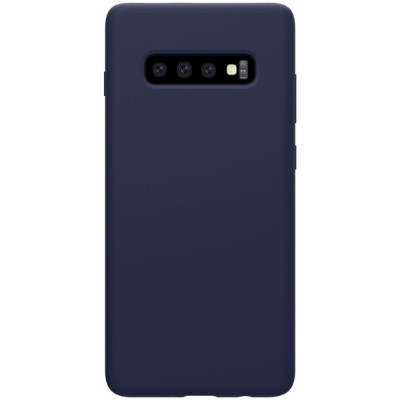 Husa protectie compatibila cu Samsung S10 Plus Liquid Silicone Case Albastru inchis foto