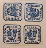 Principatele Unite 1864, 30 par, bloc cu t&ecirc;te-b&ecirc;che MNG**, Nestampilat
