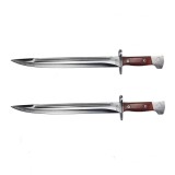 Set 2 Cutite AK47 IdeallStore&reg; 43cm, Otel, Maro, Vanatoare, Camping, Teaca Curea, Lama 32cm, Durabil