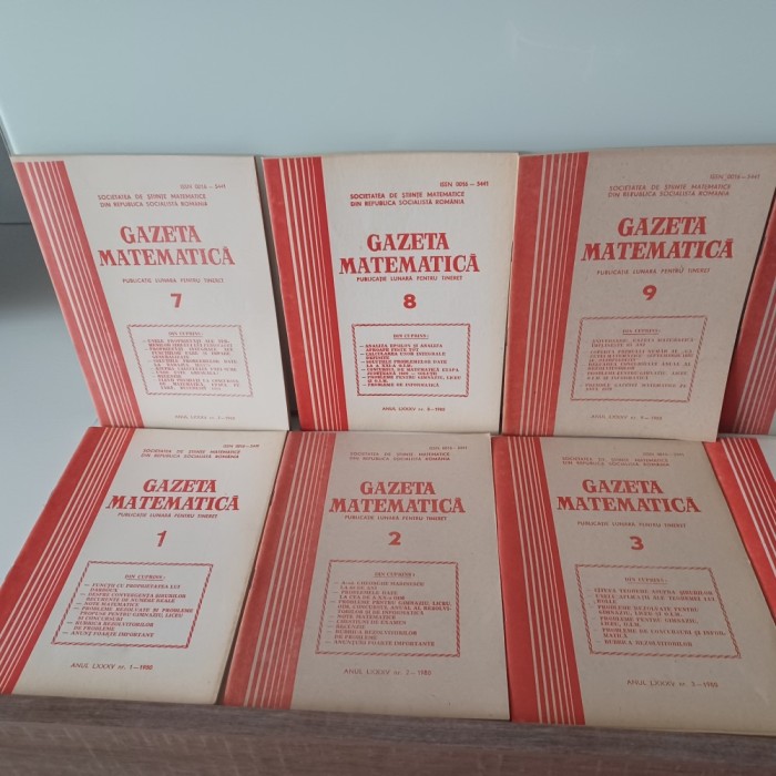 Gazeta matematica, 8 reviste, an 1980