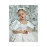 Cumpara ieftin Rochie Alba cu Perle de Printesa