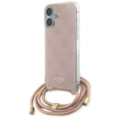 Husa Guess Crossbody Cord 4G Print iPhone 16, roz, GUHCP16SHC4SEP foto