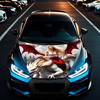 Folie Capota Auto &amp;ldquo;Hood Art&amp;rdquo; rezistenta la exterior, marime L (180 x 130cm) &amp;ndash; Cod: AVX-CAPOTA-009L foto