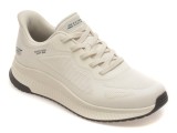 Cumpara ieftin Pantofi sport SKECHERS albi, BOBS SQUAD 4, din material textil