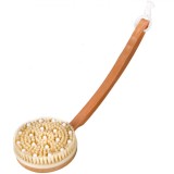 Perie Masaj Baie, Model Rotund, M&acirc;ner Lung Lemn, Exfoliere și Masaj, 37cm, Oem