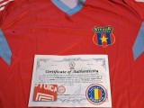 Tricou (replica-sezonul 1986-1987) fotbal cu semnatura originala TUDOREL STOICA (STEAUA BUCURESTI)-Certificat autenticitate