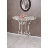 Masa Fier Forjat Gradina Antik White AJA063, 75 cm, Diametru 70 cm