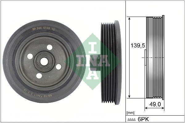 INA 544 0139 10 Fulie curea, arbore cotit