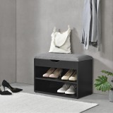 Suport pantofi Gentofte 46 x 60 x 30 cm negru/gri [en.casa] HausGarden Leisure