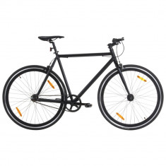 Bicicleta cu angrenaj fix, negru, 700c, 51 cm