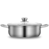 Oala Pufo Premium din Inox cu manere si Capac din Sticla, capacitate 6 L- Gatit Usor si Elegant Zi de Zi