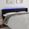 VidaXL Tăblie de pat cu LED, negru, 183x16x78/88 cm, piele ecologică