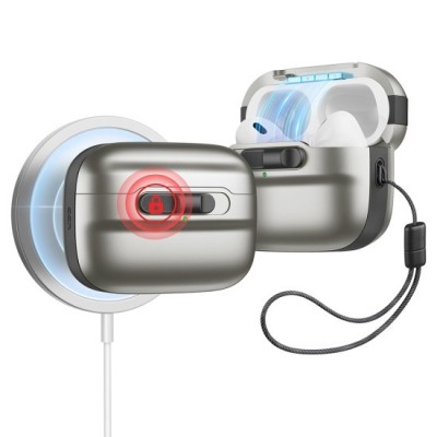 Husa pentru Apple AirPods Pro 1 / 2 - ESR Pulse Magnetic HaloLock - Titanium foto