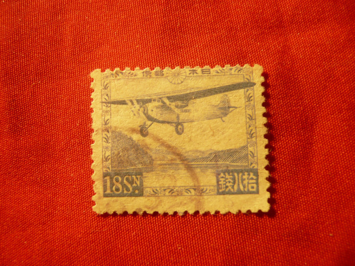 Timbru Japonia 1929 Aviatie , val. 18s stampilat