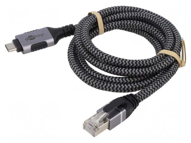 Cablu USB 3.1 RJ45 USB C Nichelat 1m Negru/Gri