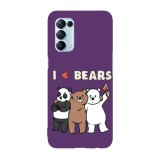Husa compatibila cu Oppo A54s, Viceversa, model I love We bare bears, Silicon, TPU, Transparent, Carcasa