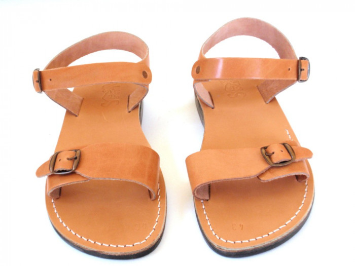 Sandale Gladiator Piele Naturala Camel