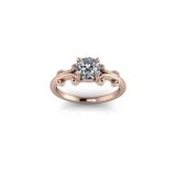 Inel de dama din aur roze 14K, piatra zirconiu - 61