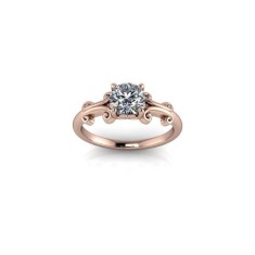 Inel de dama din aur roze 14K, piatra zirconiu - 63